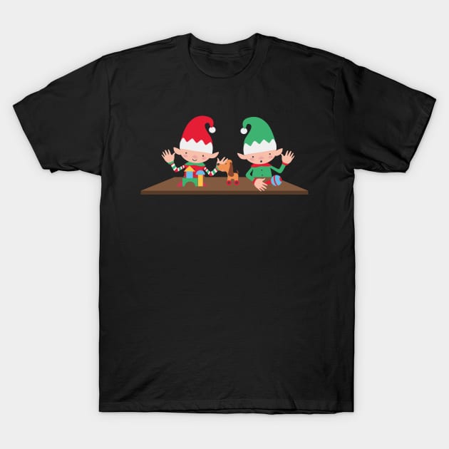 Santa's elves working T-Shirt by holidaystore